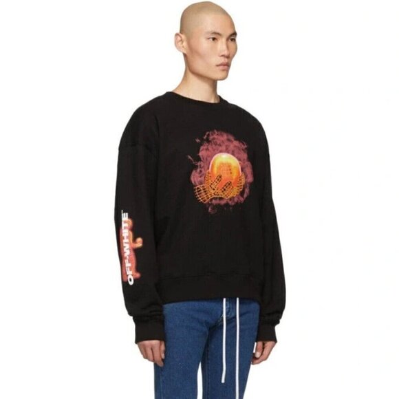 Off-White Black Hands and Planet Sweatshirt Large New Virgil Abloh - Picture 15 of 16
